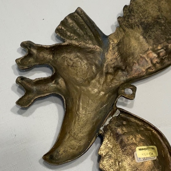 Brass Flying Eagle Wall Plaque 13” Wingspan Vintage - Picture 5 of 6